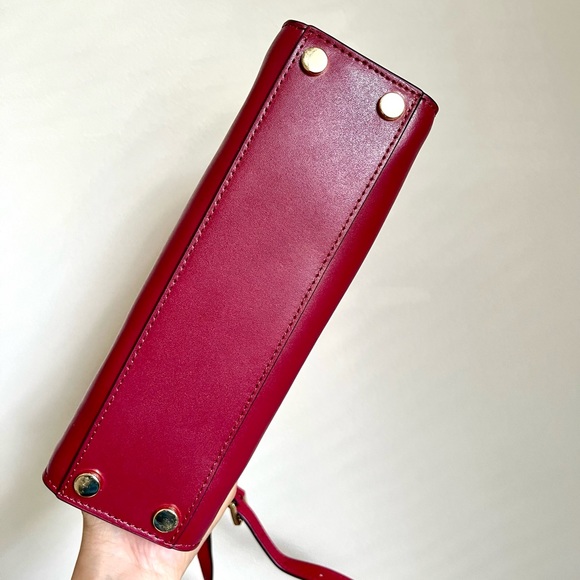 NWT Michael Kors Sloan Red/Wine Color Medium Top Handle Satchel with dust bag - Picture 5 of 15